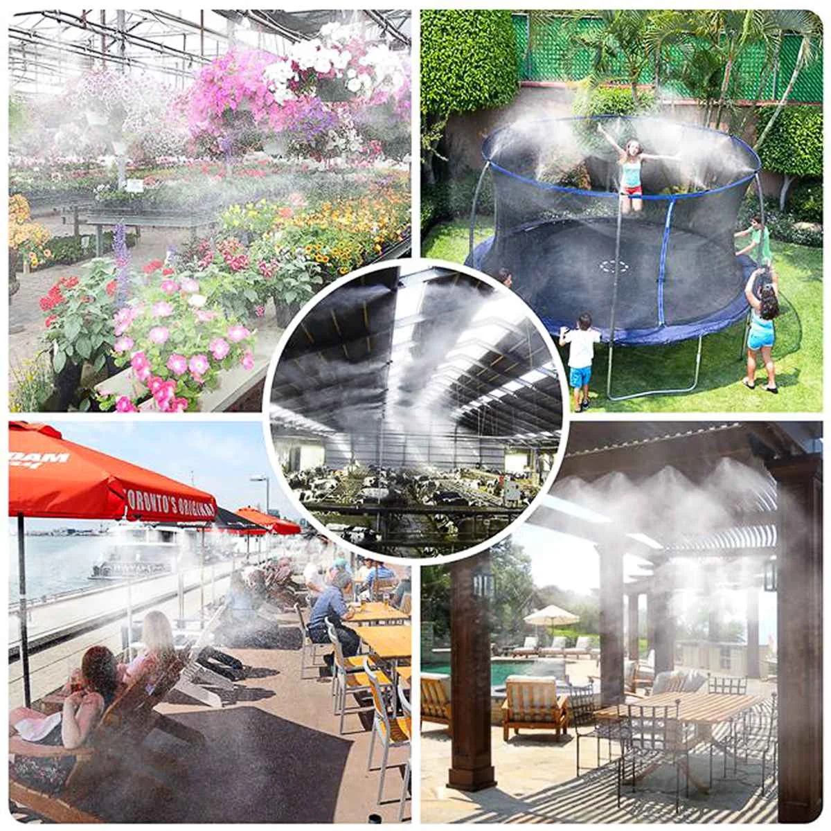 

8M Outdoor Misting System For Cooling Fogger Water Spray Sprinkler Watering Kit Irrigation Mist Cooling Atomizer Garden Sprayer