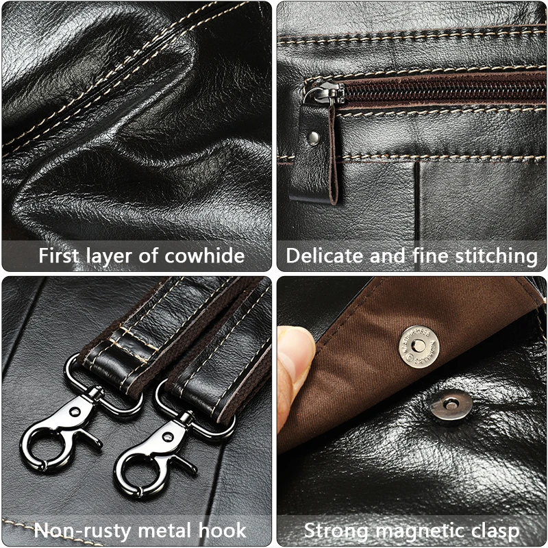 Westal Простой Натуральная кожа Мужская сумка человек мужчины малого бизнеса сумки