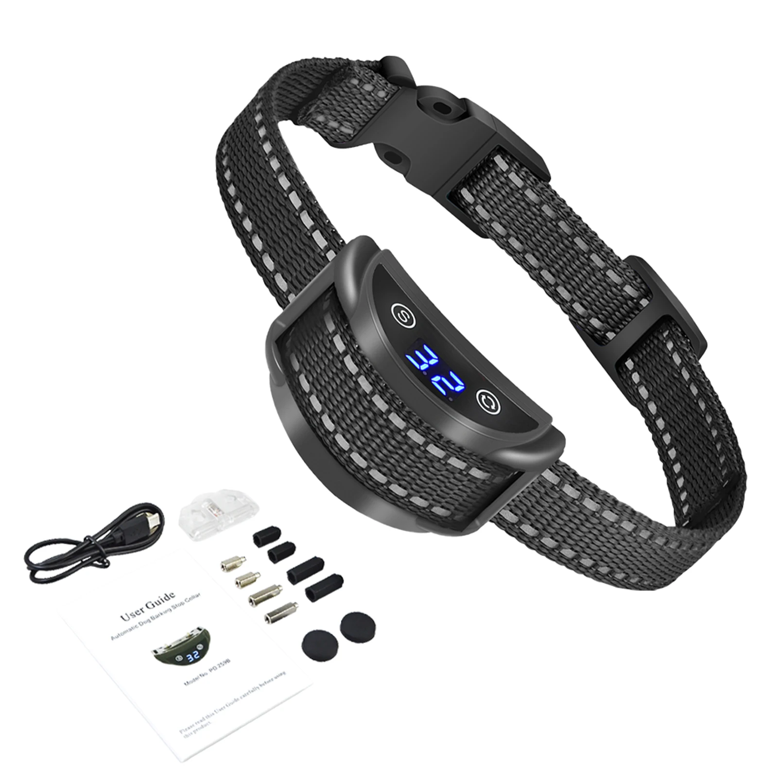 

Pet Dog Anti Barking Device ABS Removeable Outdoor Accessory Dogs Training Collar Dog Stop Barking Vibration Anti Bark Collar