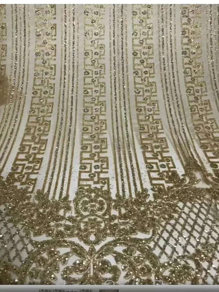 Золотые Блестящие Блестки пластиковая французская сетка африканская кружевная