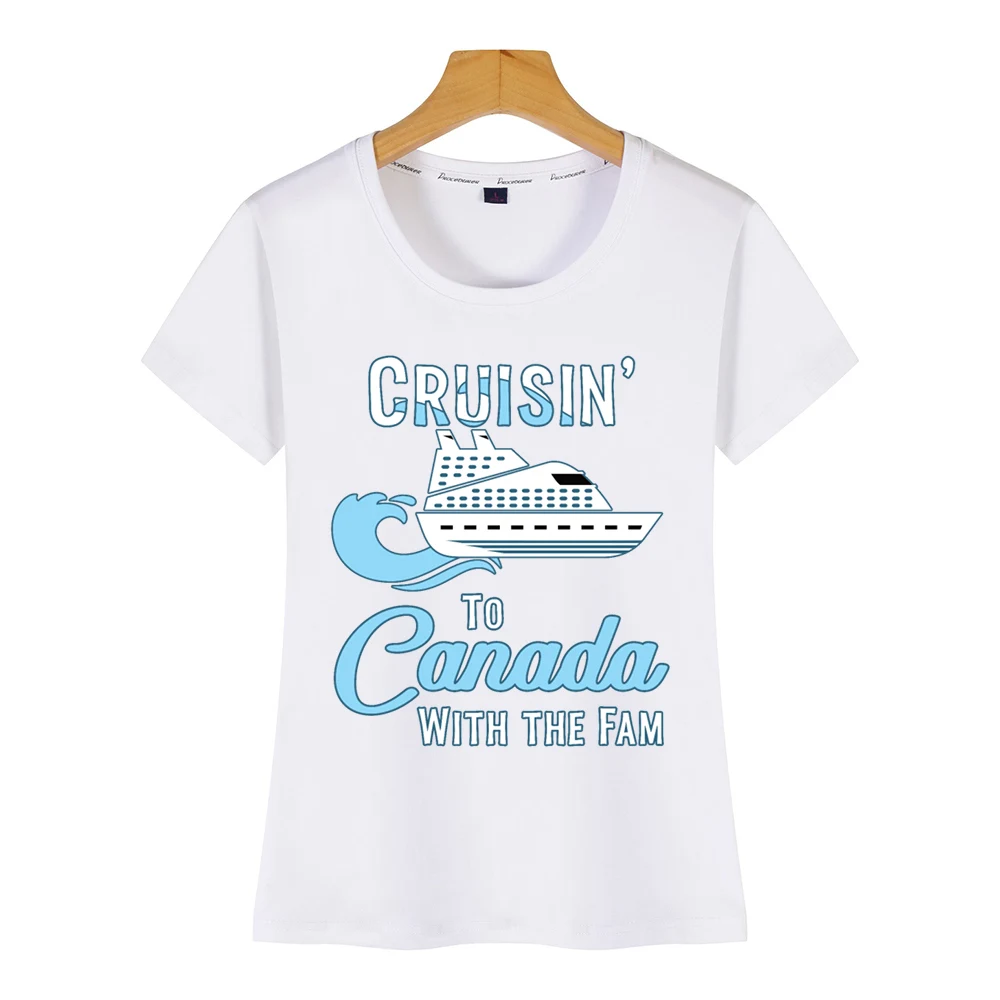 Топы Футболка Для женщин Канада круиза семьи одинаковая cruisin со смешным Harajuku с