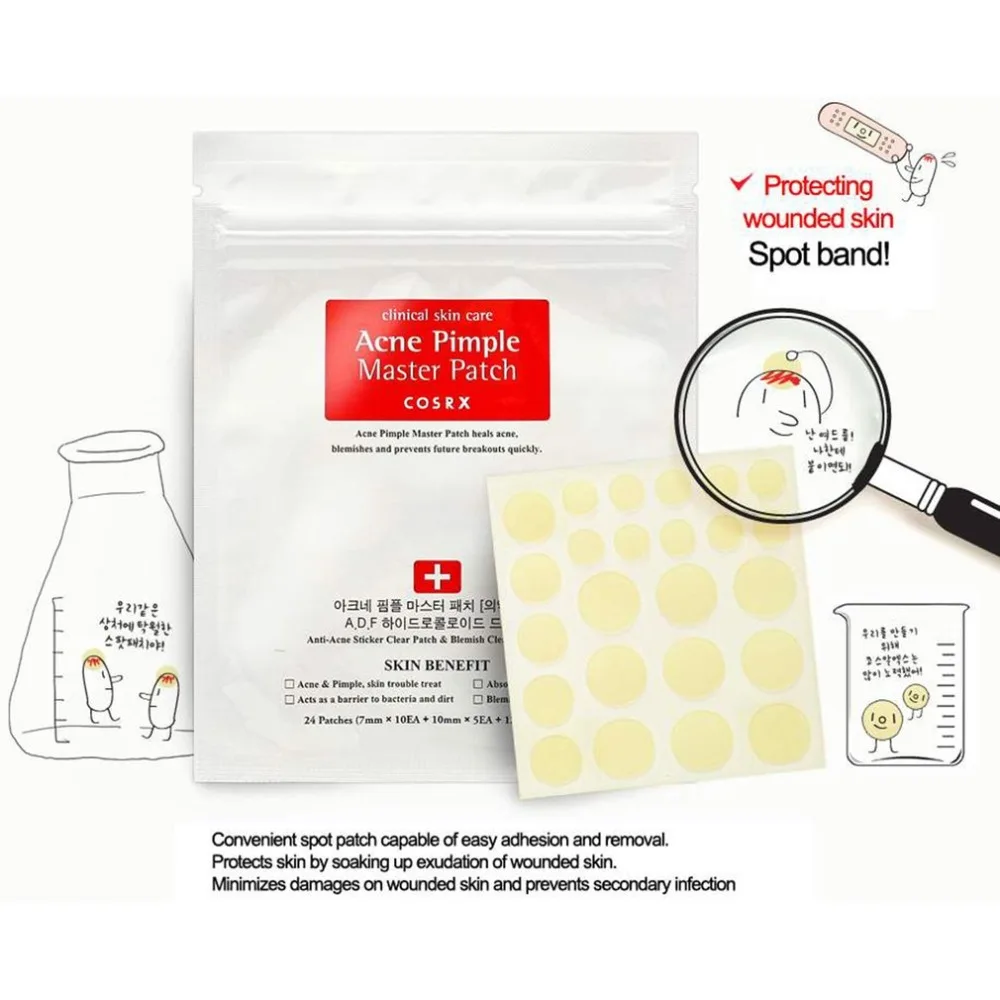 

24 Cosrx Pimple Master Patch Face Spot Scar Care Treatment Stickers Facial Skin Care Blackhead Removal Freckle Patches Acne Mask