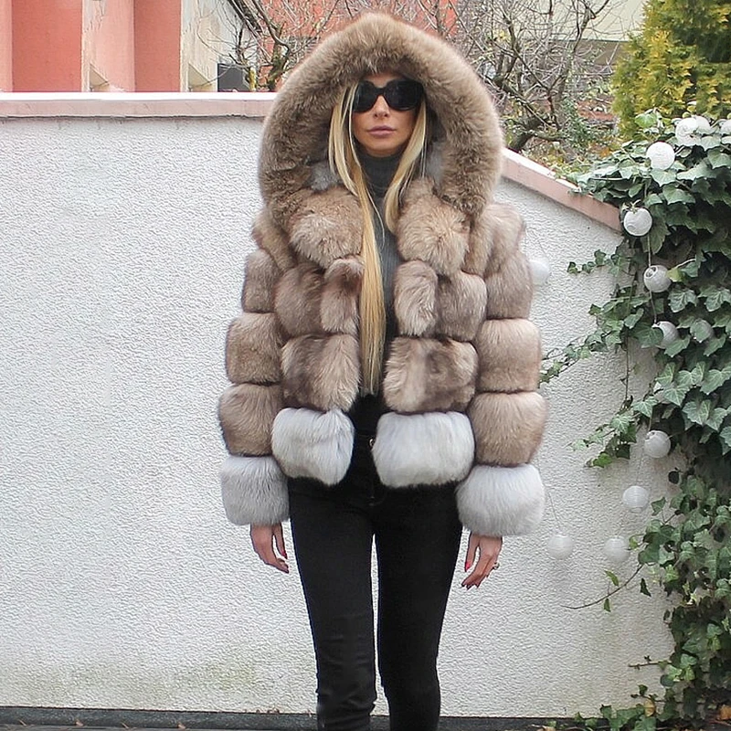 2022 Winter Fashion Real Fur Coats For Women Natural Whole Skin Genuine Fox Fur Jackets Trendy Woman Fur Coat Luxury Outwear