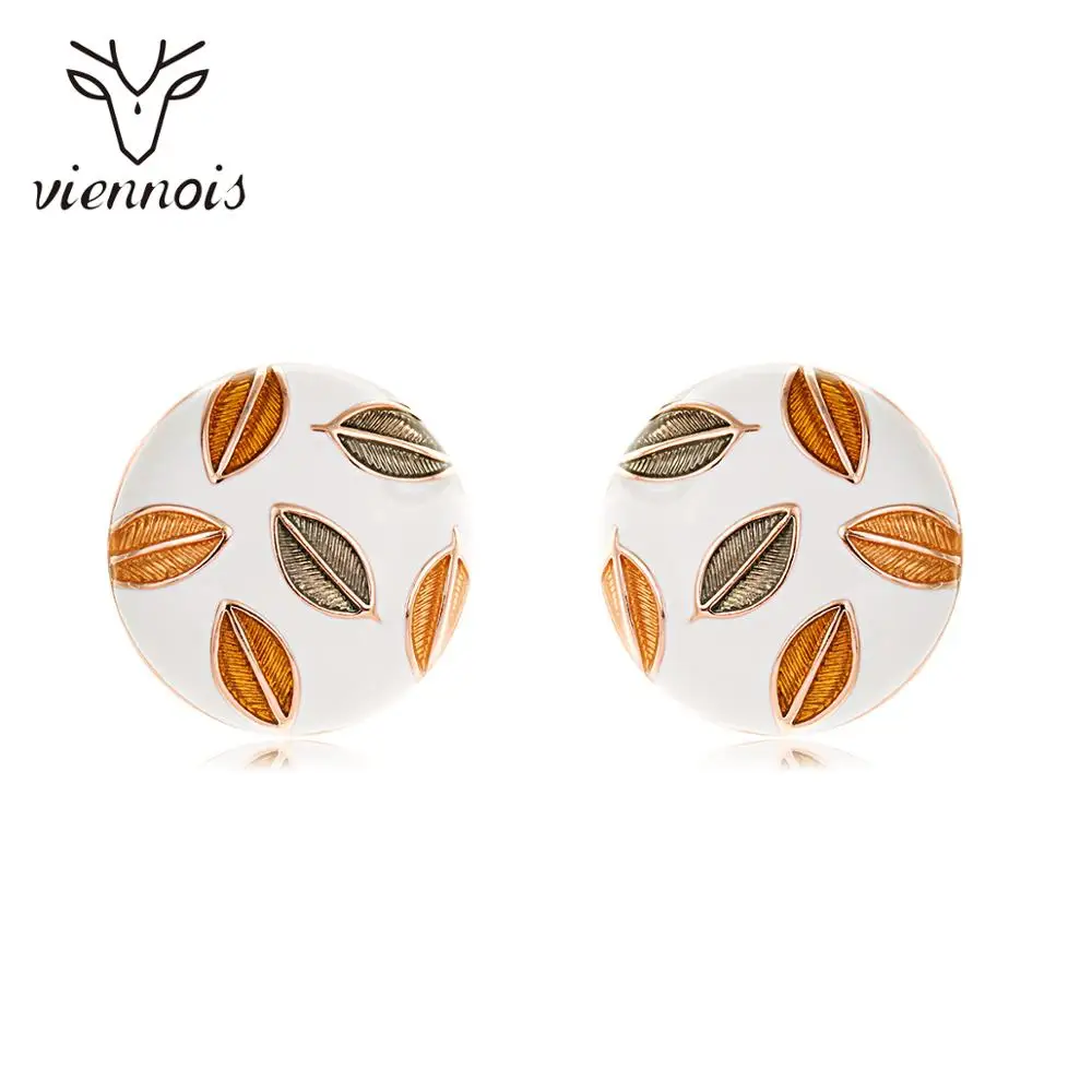 

Viennois Cute Enamel Round Small Stud Romantic Multicolor Earrings for Women Korean Style Geometric Statement Earrings Party Gif