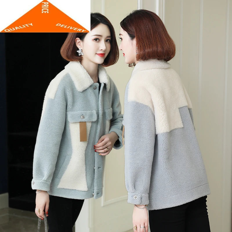 

Coat Female Real Elegant Short Sheep Shearing Jacket Women Clothes 2020 Korean Vintage 100% Wool Fur Tops Hiver 0679
