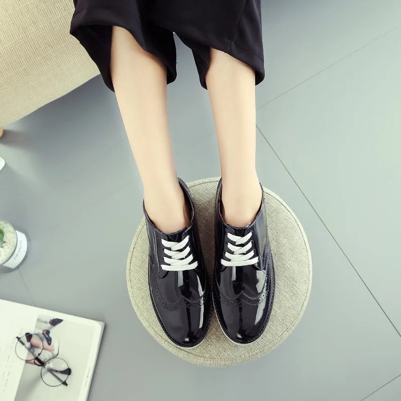 Женские галоши Новинка Модные женские резиновые сапоги Черные непромокаемые из