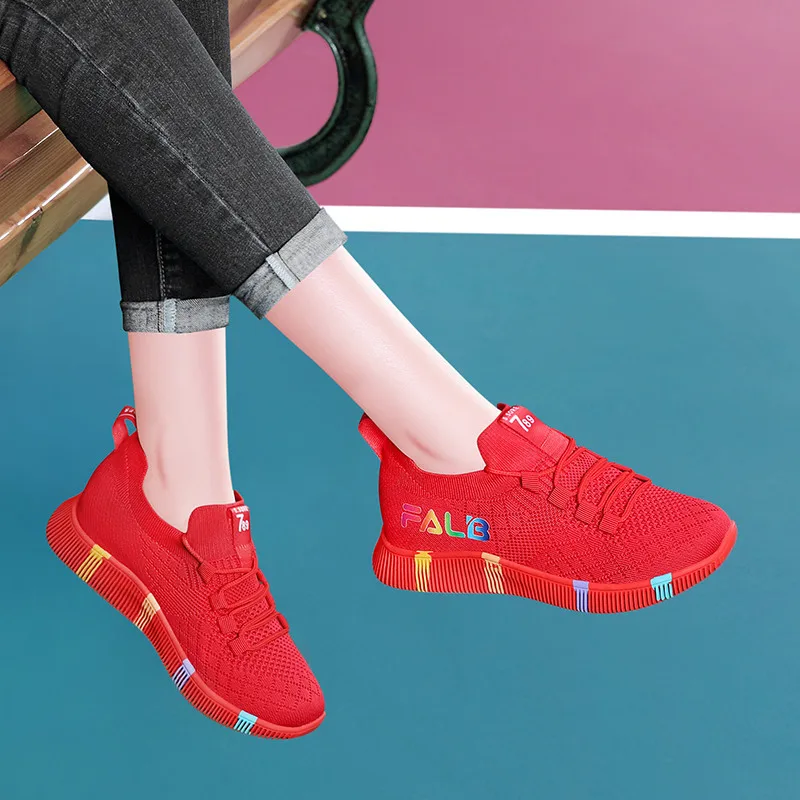 

2021 Women Tennis Shoes Bottom Sneakers Gym Female Sport Walking Breathable Mesh Women Sneakers Lightweight Sports Running Shoes
