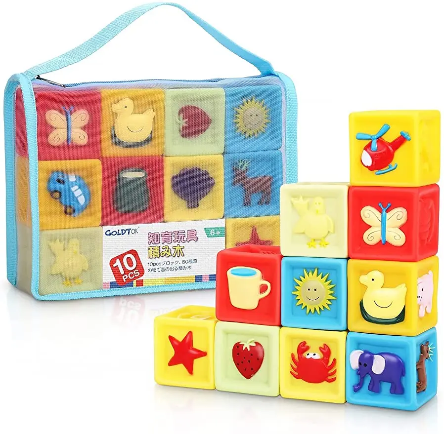 

Silicone Build Block Baby Teether Toys For Babies From 0 12 Months Kids Stacking Toy Soft Building Block Cube Educational Toys