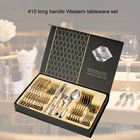 24 шт Радуга посуда, не выцветающие, столовые приборы, набор столовых приборов Нержавеющаясталь столовая посуда набор красочных отель вечерние Кухня подарочная коробка