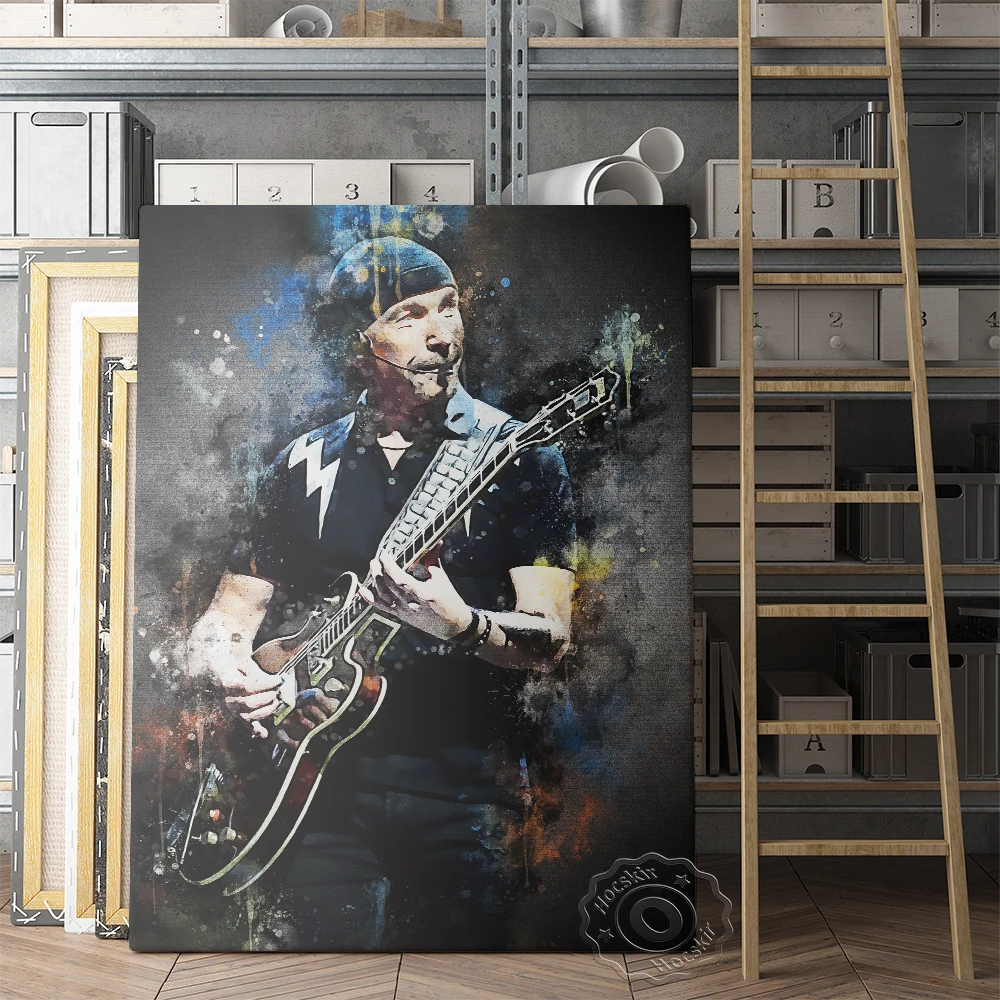 Плакат с гитаристом Дэвида Хоуэлла Эванса The Edge U2 Rock Поклонники группы собирать