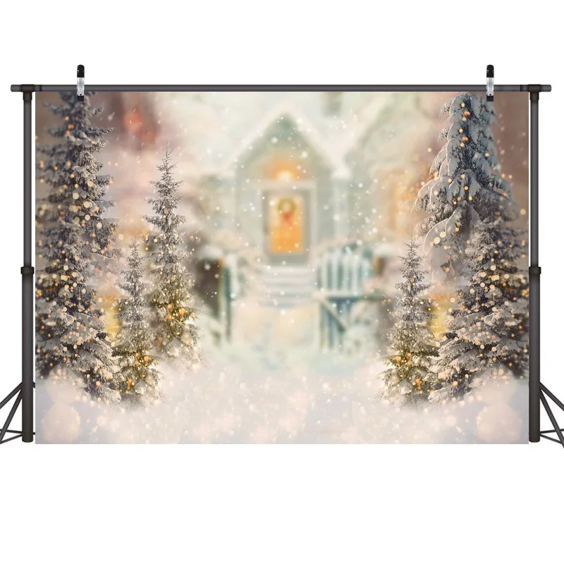 

Christmas new cross-border snow house party holiday decoration photography background cloth