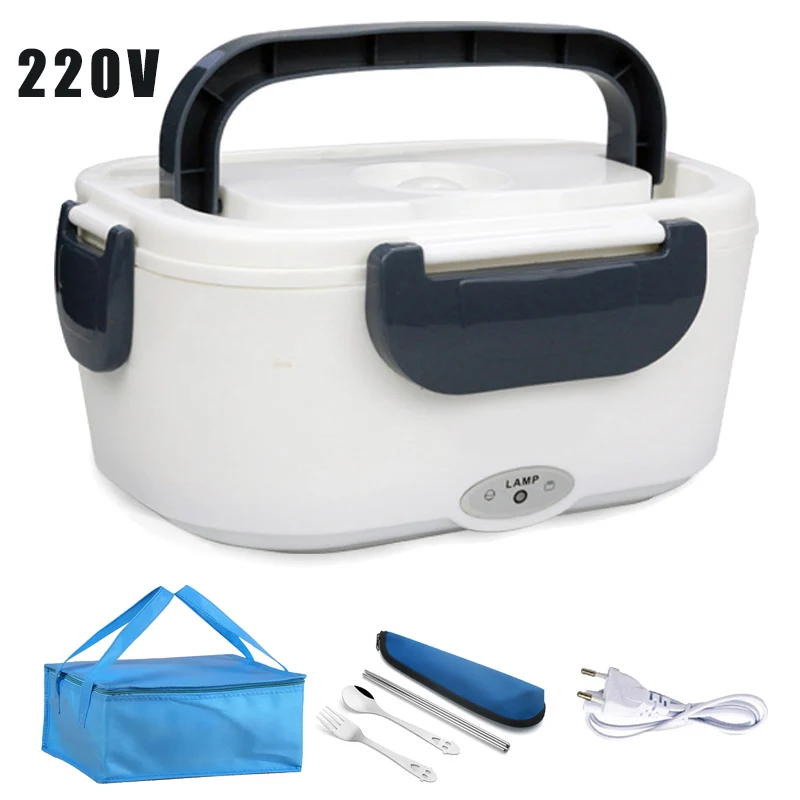 

220V EU Plug Electric Lunch Box Home Food Heater Warmer Storage Container Office Warming Bento Box Plastic Meal Prep Dinnerware