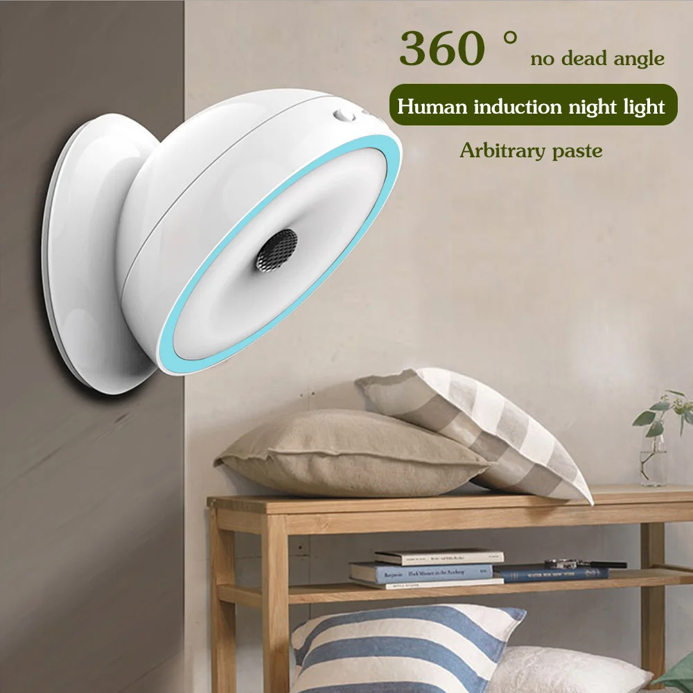 Светодиодный ночник с датчиком движения USB-зарядка светильник для туалета кухни