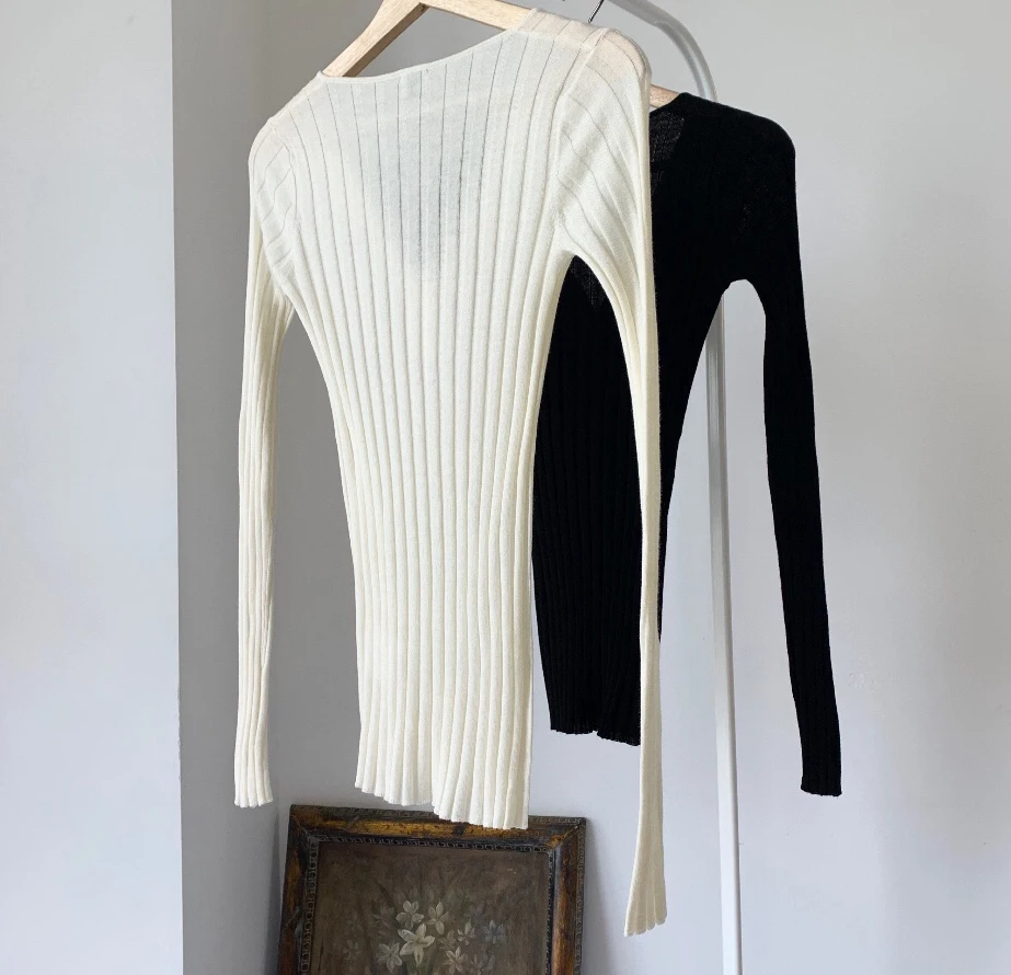 

Women Sweater 2021 Autumn and Winter New Knitted Cashmere Silk Bottoming Shirt
