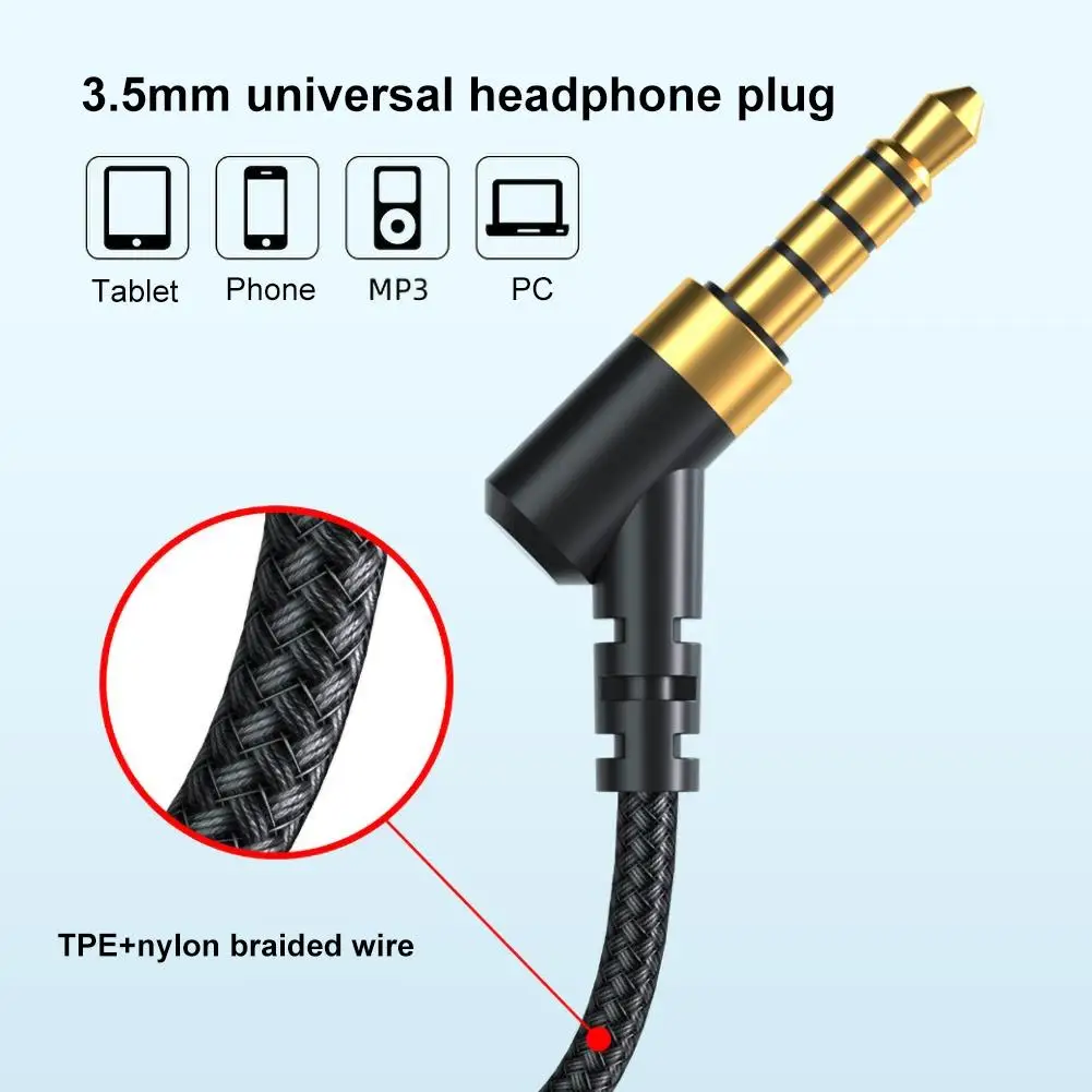 

3.5mm Universal Wired Earphone Hang Ear Heavy Bass Music Sport Headset with Mic