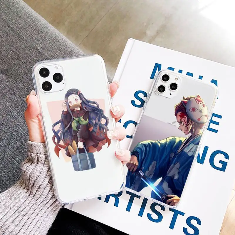 

Demon Slayer anime Phone Case Transparent Clear for iPhone 11 12 mini pro XS MAX 7 8 6 6S Plus X 5S SE 2020 XR