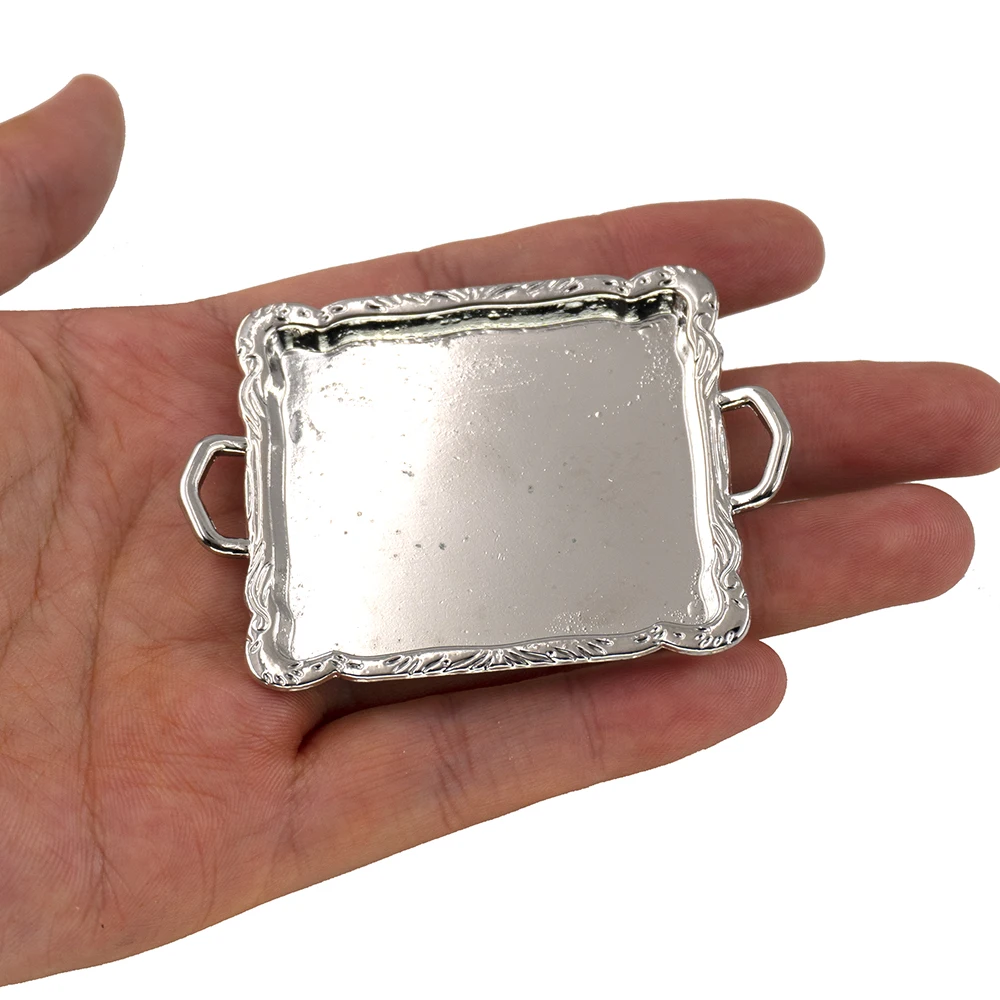 Миниатюрные аксессуары для кукольного домика миниатюрный металлический поднос