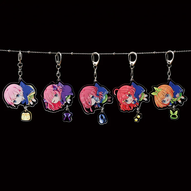 

Anime Nakano Quintessential Quintuplets Keychains Ichika Nino Miku Yotsuba Itsuki Cute Girls Funny Cartoon Pendant Keyrings