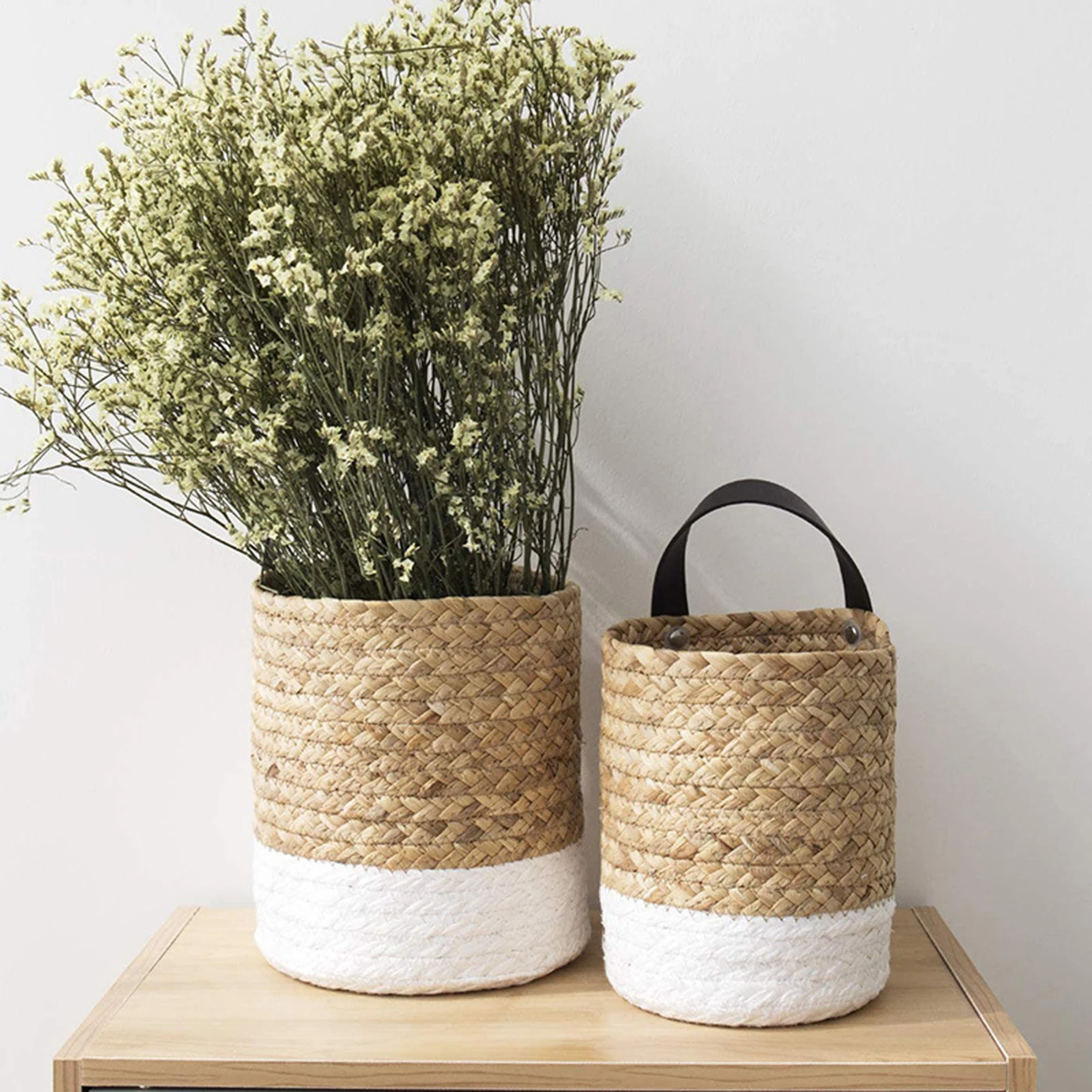 

Small Wall Mounted Storage Basket Seaweeds Woven Hanging Basket for Organizing Plants PLDI889