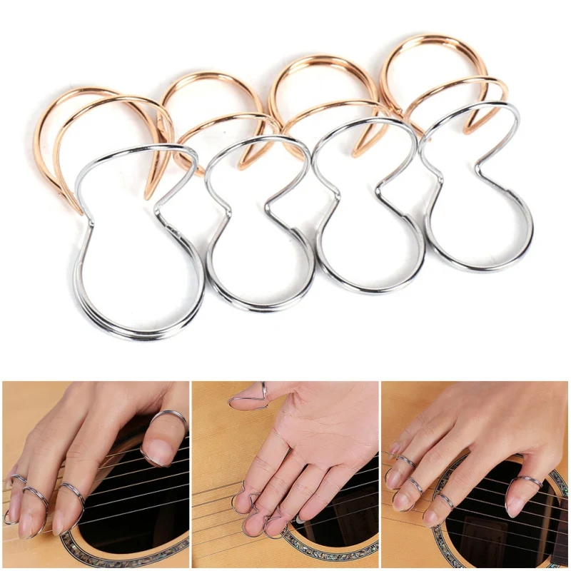 

О. oGuitar Палочки s металлические кольца металлическая гитара Палочки защиты медиатор с накатанной головкой указательным пальцем Палочки бас-...