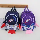 Детский рюкзак с поводком безопасности, милые детские легкие школьные сумки с 3D рисунком ракеты, рюкзак на плечо
