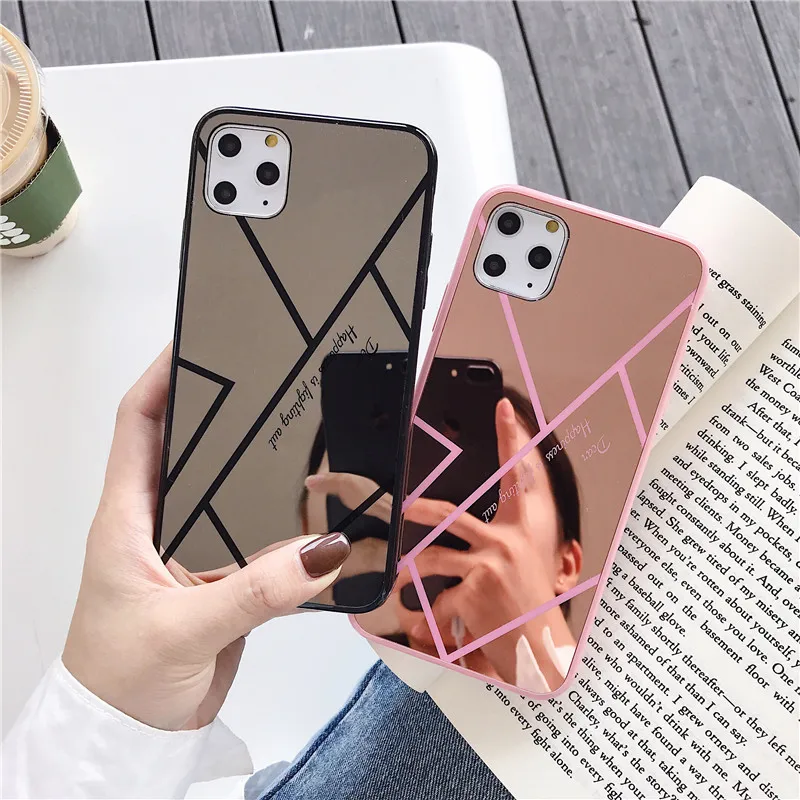 Роскошный ударопрочный зеркальный чехол для макияжа iPhone 11 Pro Max X 8 7 6 6s Plus XS MAX XR