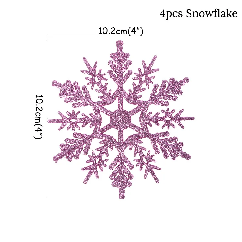 4pcs Snowflake 4/30 шт. белый Пластик поддельные Снежинка Подвески для рождественской вечеринки Подвески год Рождественская елка украшения вечерние украшения для носа - Цвет: 4pcs Snowflake