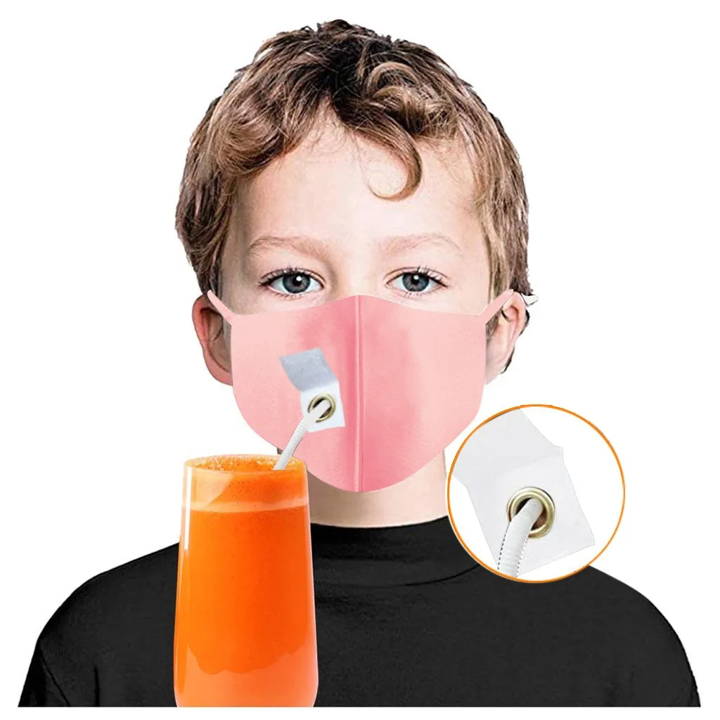 6PCS Washable Protective Mask Men & Women Reusable Easy to Drink Cosplay Costumes With Breather Valve Hole for Straw | Красота и