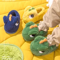 new winter slippers cute warm non slip home green small dinosaur cotton slippers kids boots baby boy shoes girl slippers