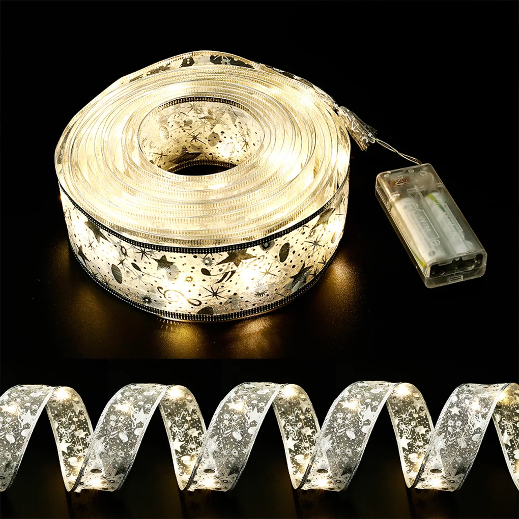

New Holiday Led christmas lights Xmas String Light Household Cloth Birthday Ribbon Lights 2/5M Christmas is decorated with light