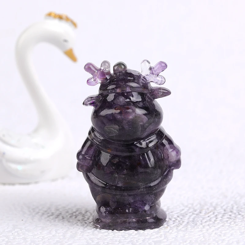 

1PC Natural Crystal Gravel Gemstone Resin Gravel DIY Handmade Snowman Figurine Healing Stone Home Decoration Crafts Ornaments