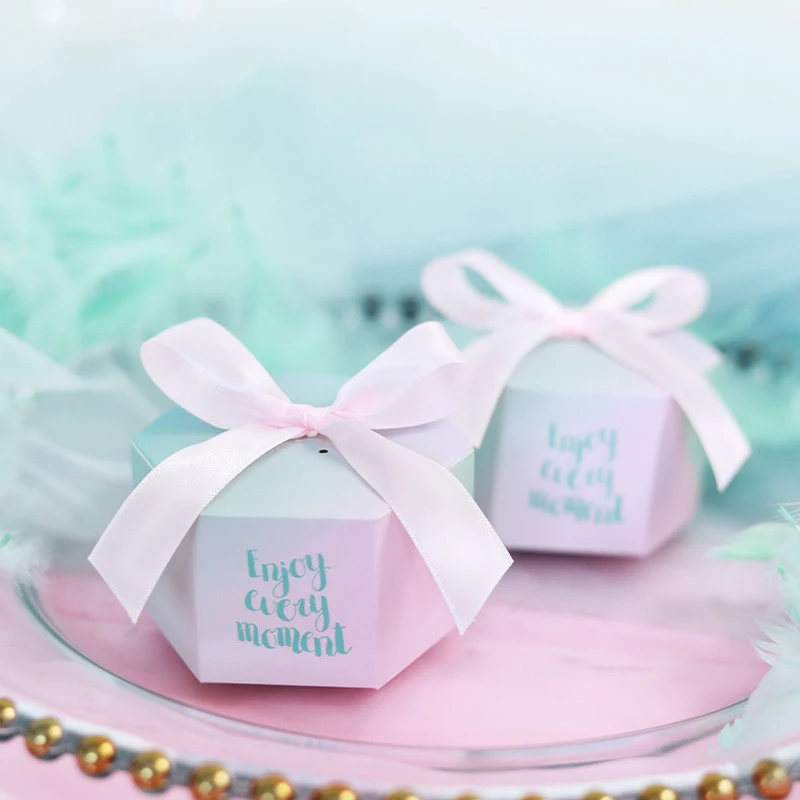 

RMTPT Enjoy every moment Gifts Box Wedding Favors and Tiffany Candy Boxes Party Supplies Baby Shower Paper Sweet Chocol