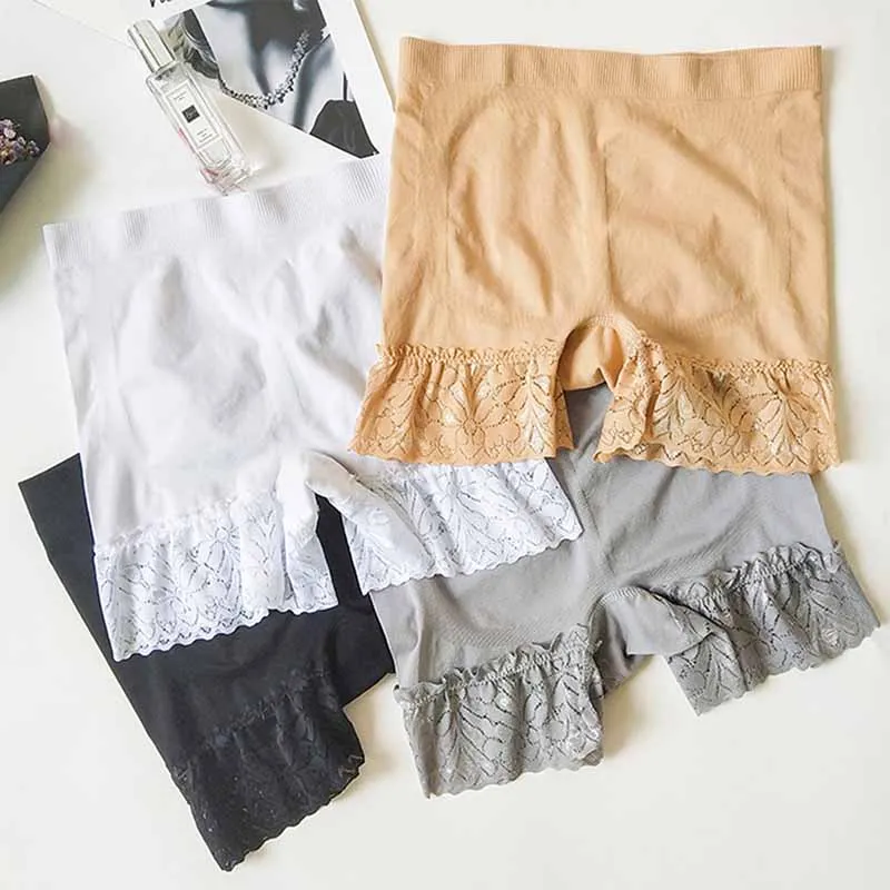 Кружевные Хлопковые женские шорты безопасности штаны Бесшовные Трусики с