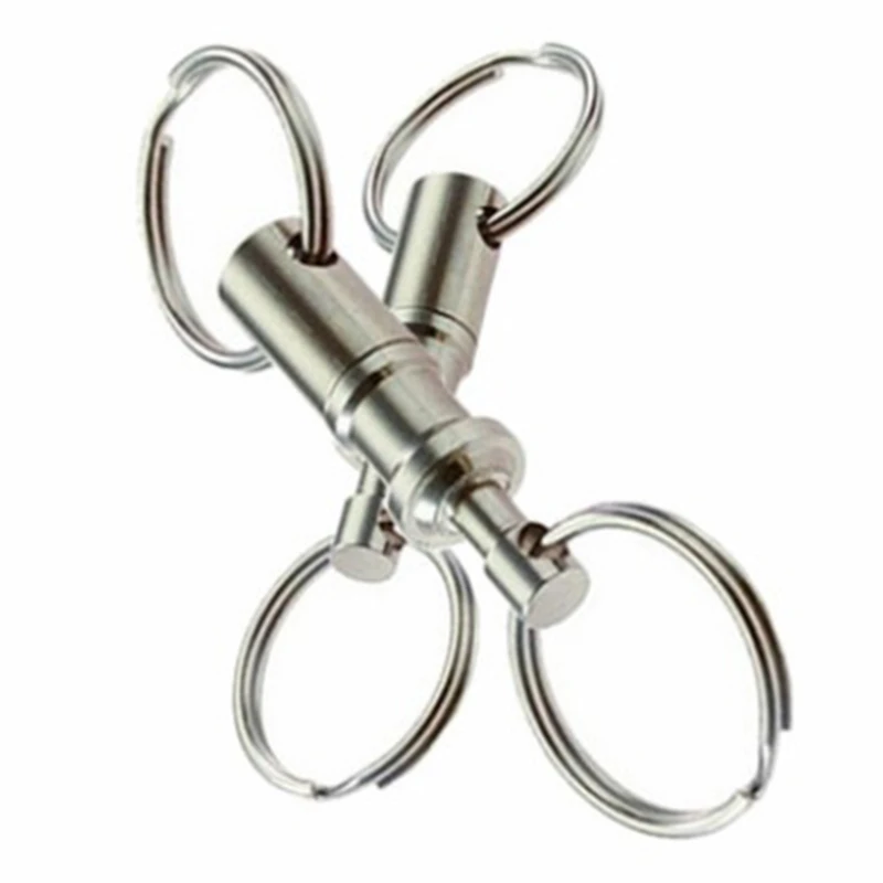 

Metal Double-head Detachable Key Ring EDC Outdoor Equipment Carabiner Climbing Locking Hanging Padlock Quick Release Key Holder