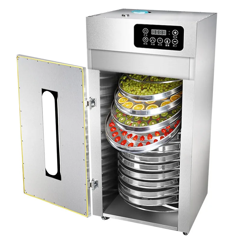 15 Trays Food Dehydrator Snacks Dehydration Dryer Fruit Vegetable Herb Meat Drying Machine Commercial Rotary Dried fruit machine