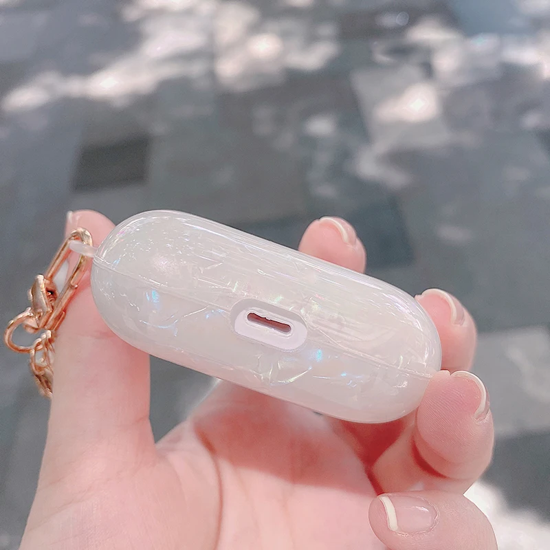 Роскошный глянцевый чехол для наушников Apple Airpods Pro Чехол Airpod 3 милый жемчужный