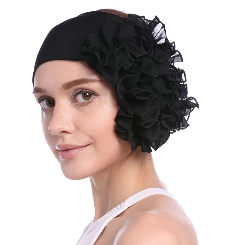 Летняя мусульманская тюрбан для женщин мягкий эластичный хиджаб с цветами