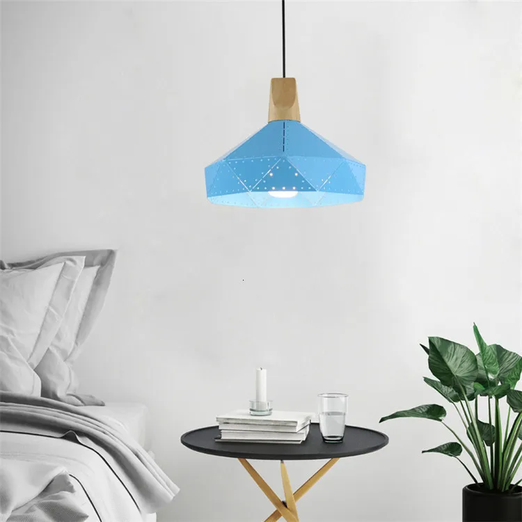 Wholesale Contemporary Iron Steel Dome Shade Lighting Ce Certified Pendant Lamp With Nature Wood Part Kitchen Dining Bar | Лампы и