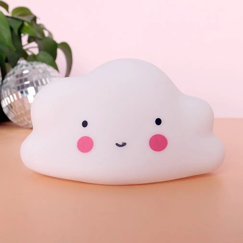 Облако Форма Кнопка Батарея ночной Светильник Детский детская лампа Спальня сна