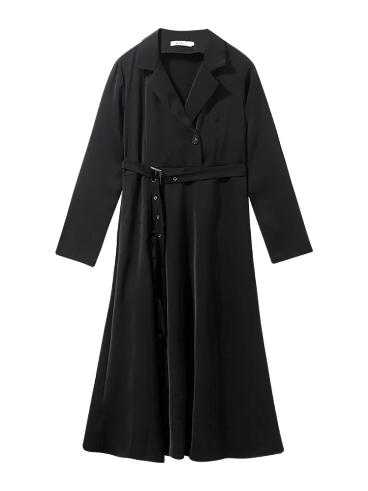 

Black dress women's spring dress 2021 new popular design small crowd small black skirt waist show slim skirt