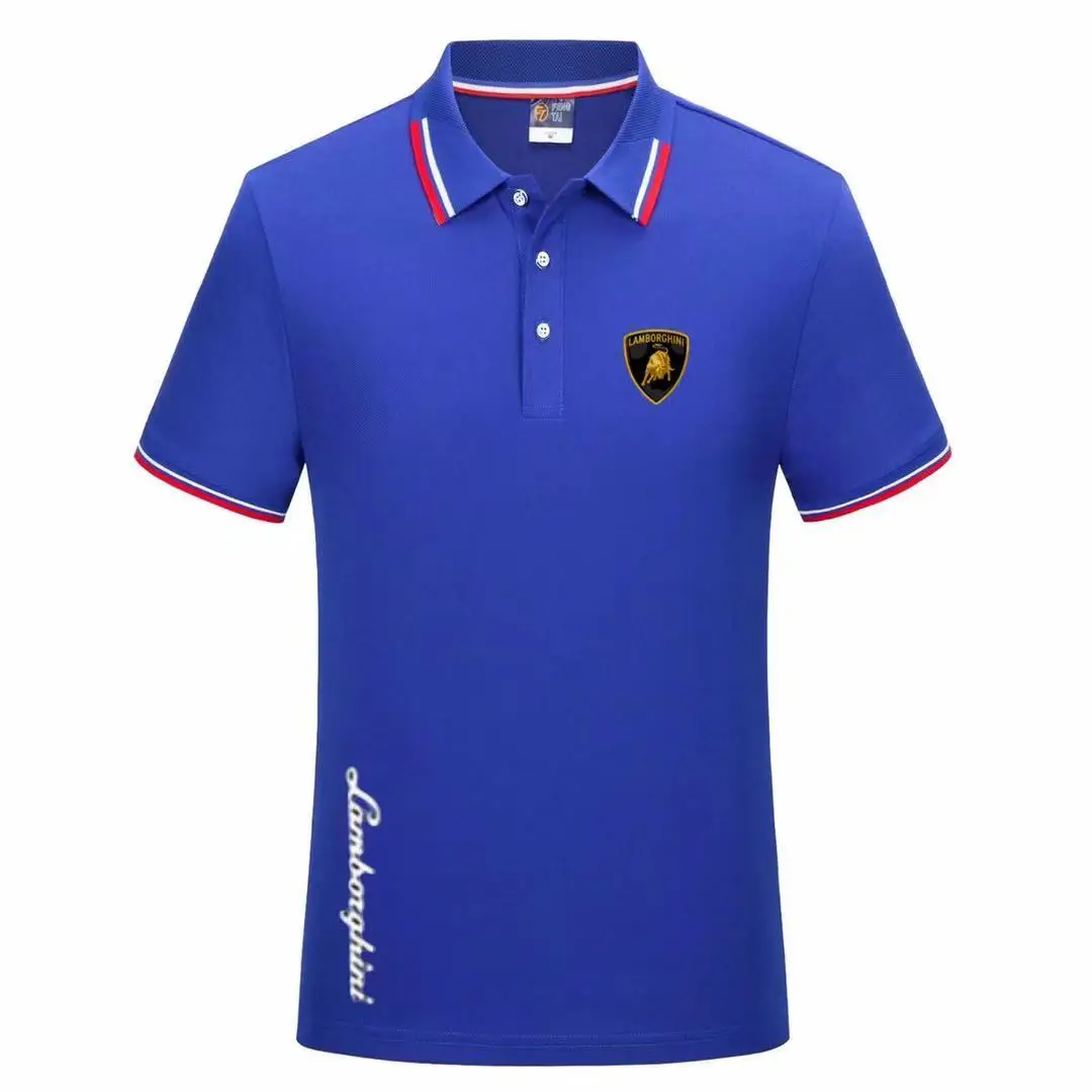 

New summer high quality Lamborghini breathable polo shirt men's casual social sports business short-sleeved men's lapel polo shi