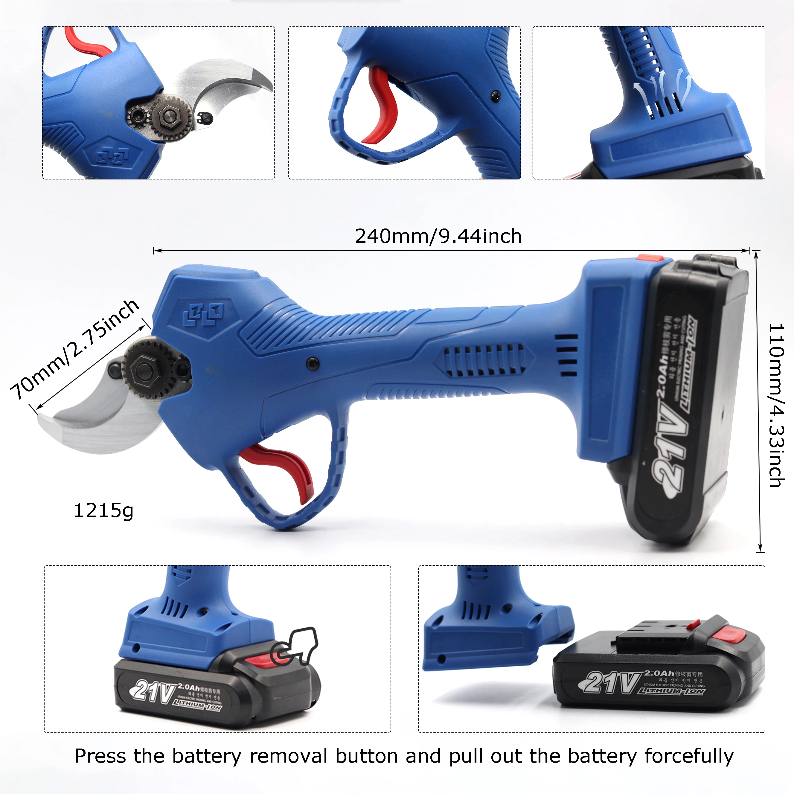 Новинка 21 в Li Ion аккумуляторные секаторные ножницы 30 мм быстро режущие