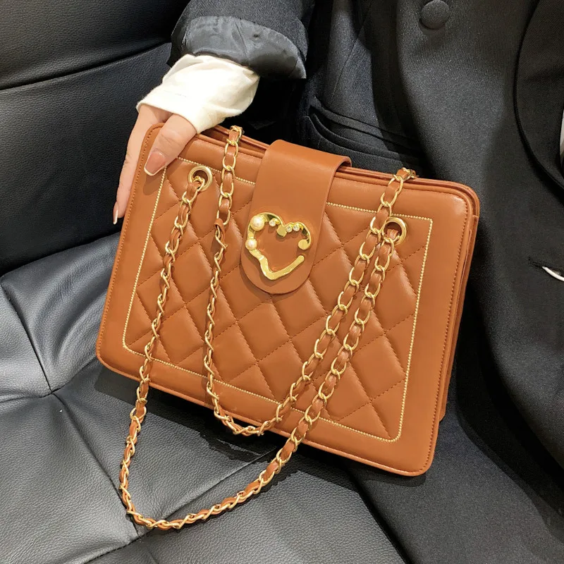 

Chain Lozenge Shoulder Bags for Women Rhombus Lattice Crossbody Bag Quilted Plaid Leather Messenger Bag Ladies Designer Handbags