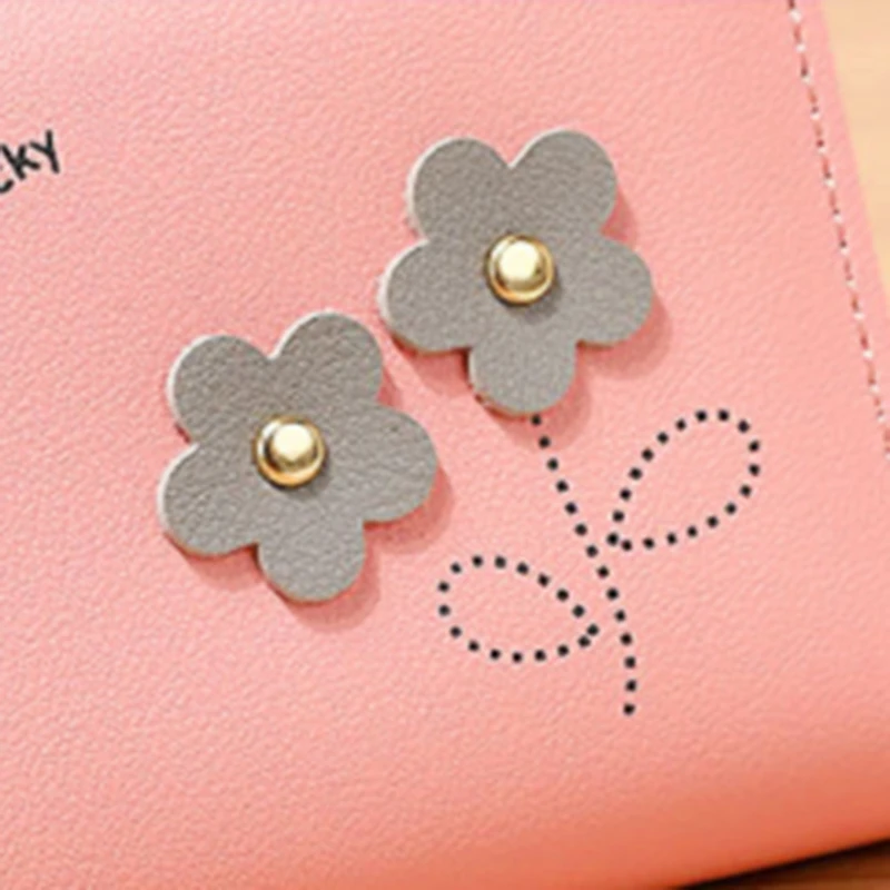 

Flower Tassel Zipper Women Wallet Leather Short Coin Purse Cards Holder Money Bags Mini Wallet