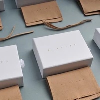 high quality white jewelry box pink kraft paper favour bulk gift display boxes bag necklace bracelet box