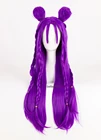 Парик для косплея LOL KDA Kaisa для дочери пустоты Kaisa 80 см длинный фиолетовый прямой термостойкий синтетический парик + шапочка для парика