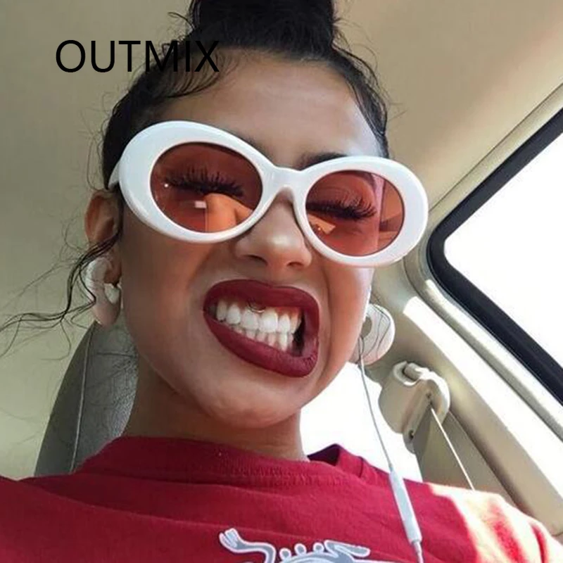 

Classic Candy Color Women Sun Glasses Lady Trending Transparent Lens Oval Sunglasses Female Fashion Travel Style Anti-UV Shade