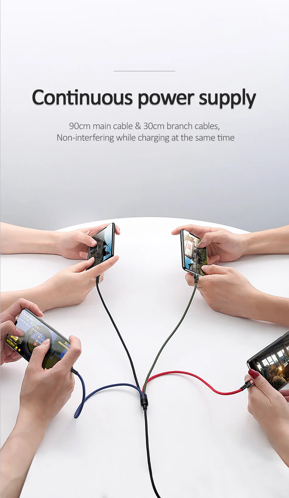 USAMS 3 в 1 Micro USB кабель 3A type C кабель для iPhone кабель USB C кабель для зарядки 4 в 1 шнуры для iPhone 6 6s 7 8 x xs samsung