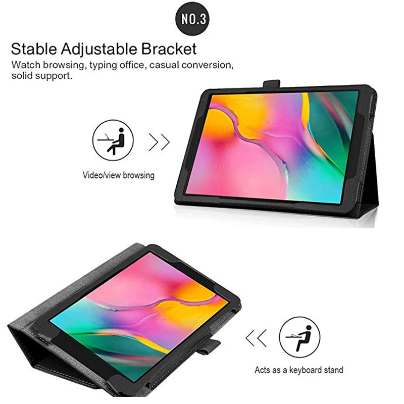 Чехол книжка для Samsung Galaxy Tab A 10 1 2019 T510 T515 из искусственной кожи|Чехлы планшетов и