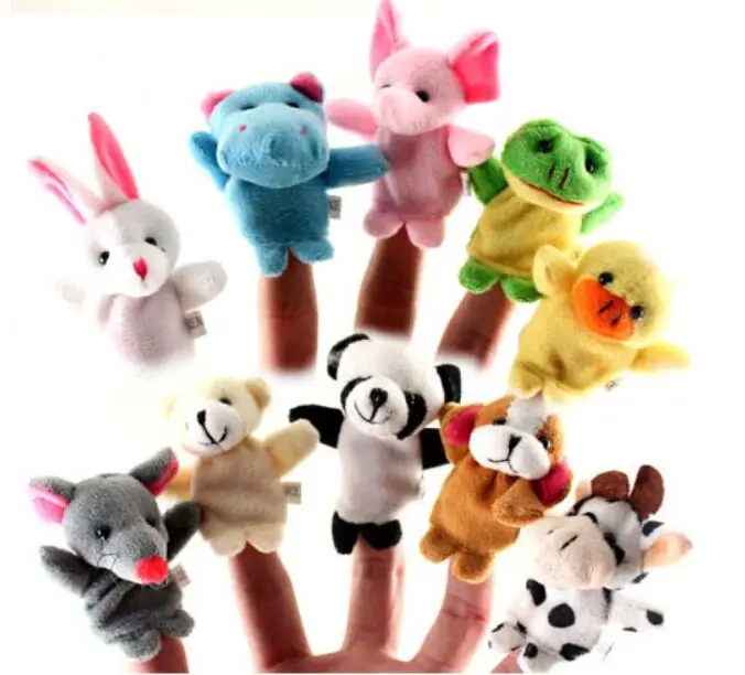 

Family Hand Finger Puppets Animal Plush Toys Finger Animal Dolls Cartoon Child Baby Talking Story Finger Puppet Toy Set